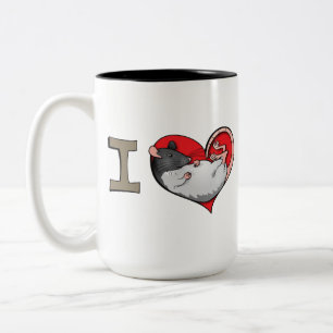I heart rats Two-Tone coffee mug