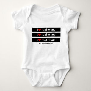 "I Heart Real Estate" Baby Onsie Baby Bodysuit