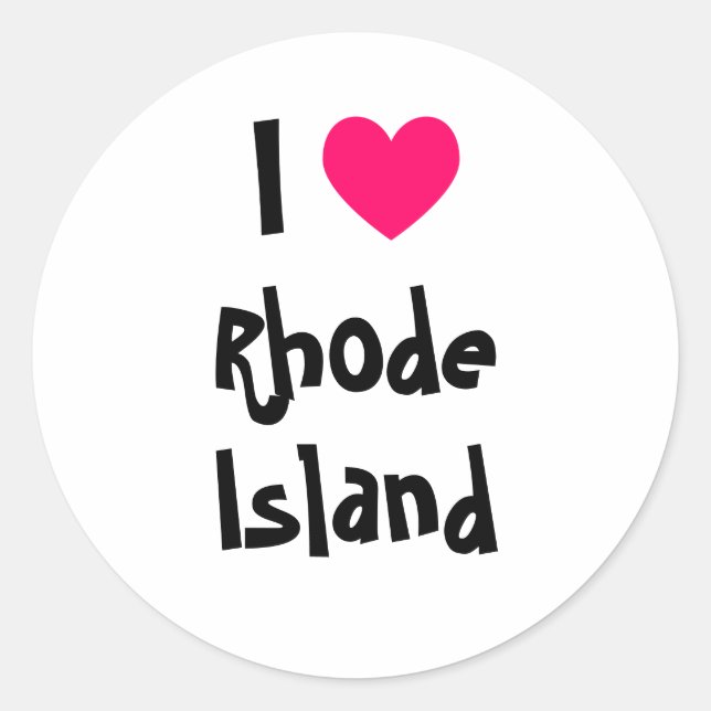 I Heart Rhode Island Classic Round Sticker (Front)