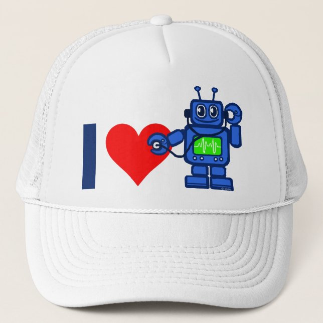 I heart robot trucker hat (Front)