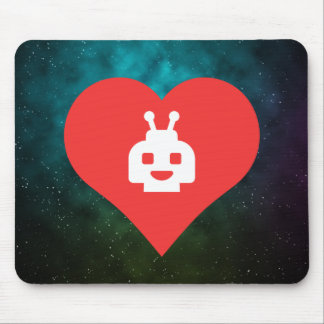 I Heart robots Icon Mouse Pad