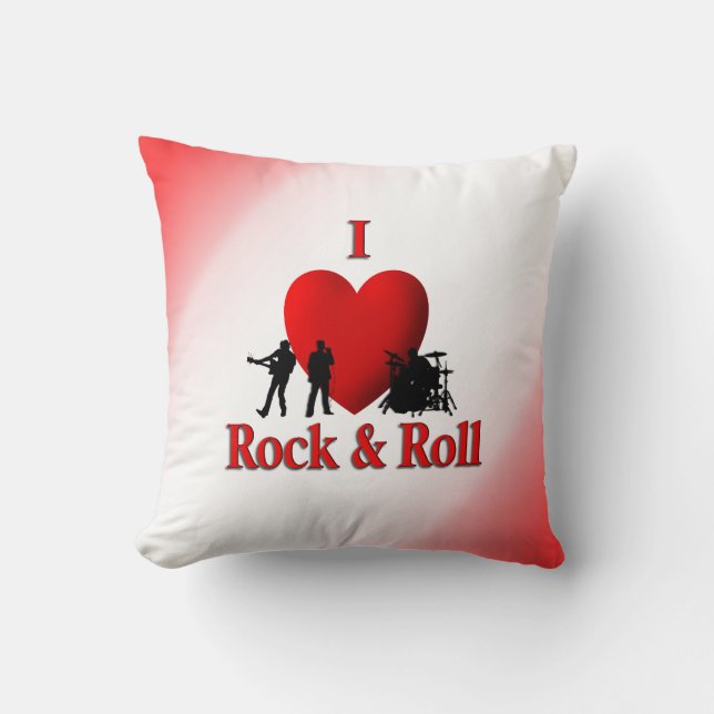 I Heart Rock and Roll Mojo Pillow (Front)