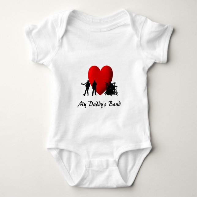 I Heart Rock & Roll Baby Bodysuit (Front)