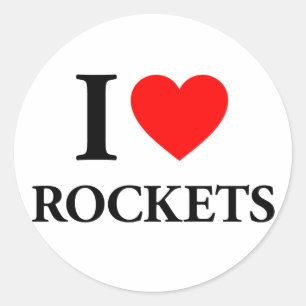 I Heart Rockets Classic Round Sticker