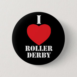 I heart Roller Derby 6 Cm Round Badge