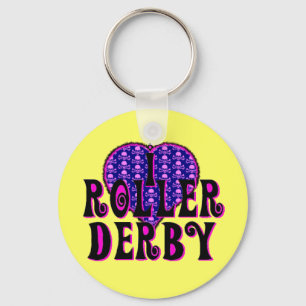 I heart roller derby key ring