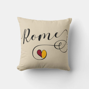 I Heart Rome, Roma, Italy, Italian Cushion