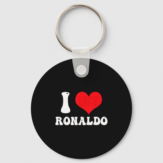 I Heart Ronaldos First Name Groovy D Valentines  Key Ring (Front)