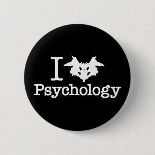 I Heart (Rorschach Inkblot) Psychology 6 Cm Round Badge