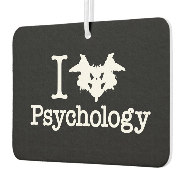 I Heart (Rorschach Inkblot) Psychology Car Air Freshener (Left)