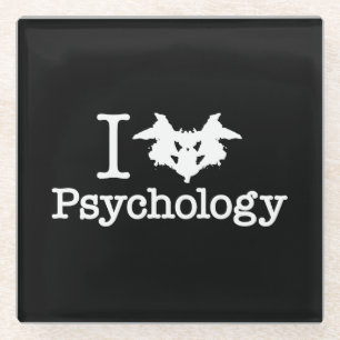 I Heart (Rorschach Inkblot) Psychology Glass Coaster