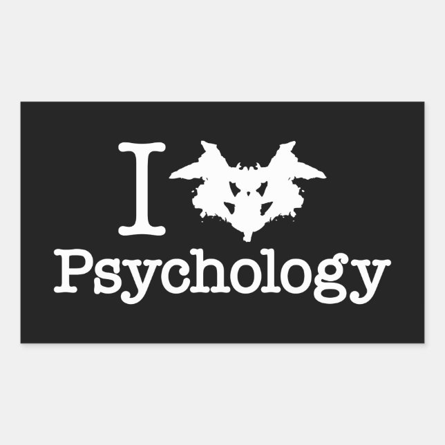 I Heart (Rorschach Inkblot) Psychology Rectangular Sticker (Front)