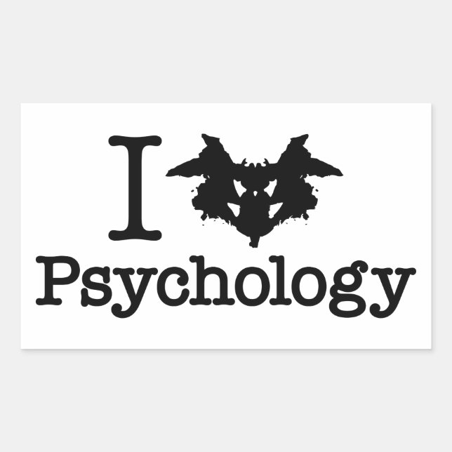 I Heart (Rorschach Inkblot) Psychology Rectangular Sticker (Front)