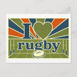 "I [Heart] Rugby" Postcard