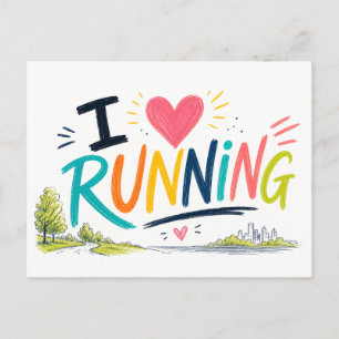 "I [Heart] Running" Postcard