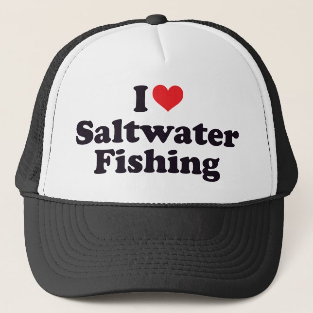 I Heart Saltwater Fishing Trucker Hat (Front)