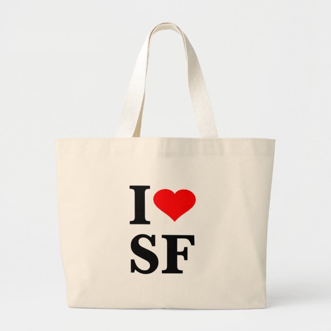 I Heart San Francisco Large Tote Bag (Front)