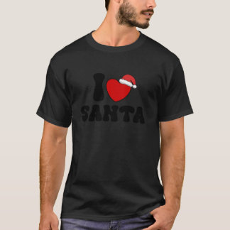 I Heart Santa Christmas Santa Hat Red Heart I Love T-Shirt