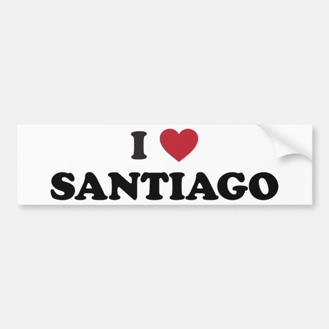 I Heart Santiago Chile Bumper Sticker (Front)
