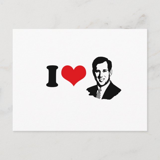 I HEART SANTORUM 2012 POSTCARD (Front)