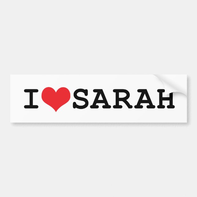 I Heart Sarah Bumper Sticker (Front)