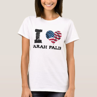 I Heart Sarah Palin (US Flag) T-Shirt