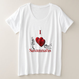 I Heart Savannah Cat Plus Size T-Shirt