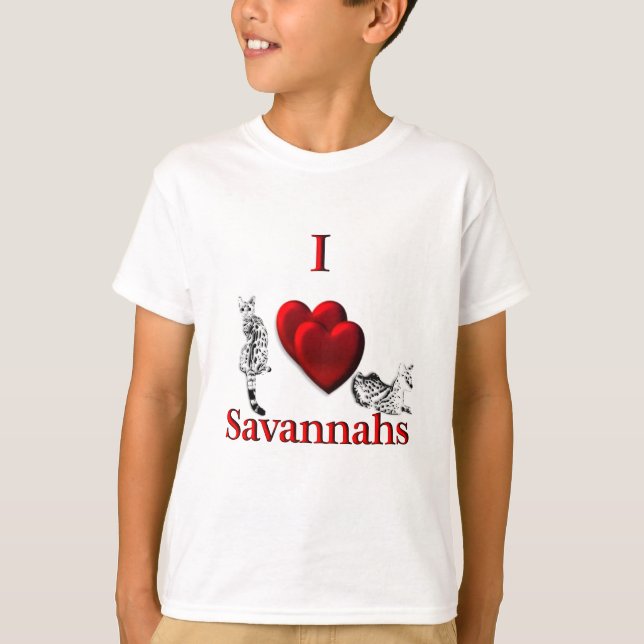 I Heart Savannah Cat T-Shirt (Front)