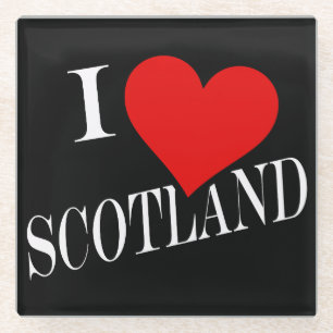 I Heart Scotland wt coastercn Glass Coaster
