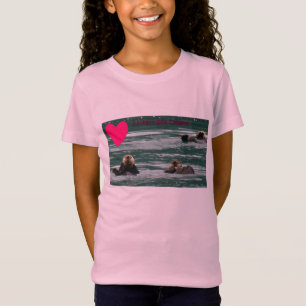i heart sea otters girls baby doll t shirt