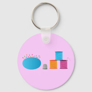 I Heart Sewing Key Ring