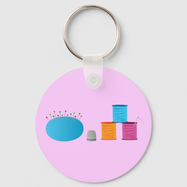 I Heart Sewing Key Ring (Front)