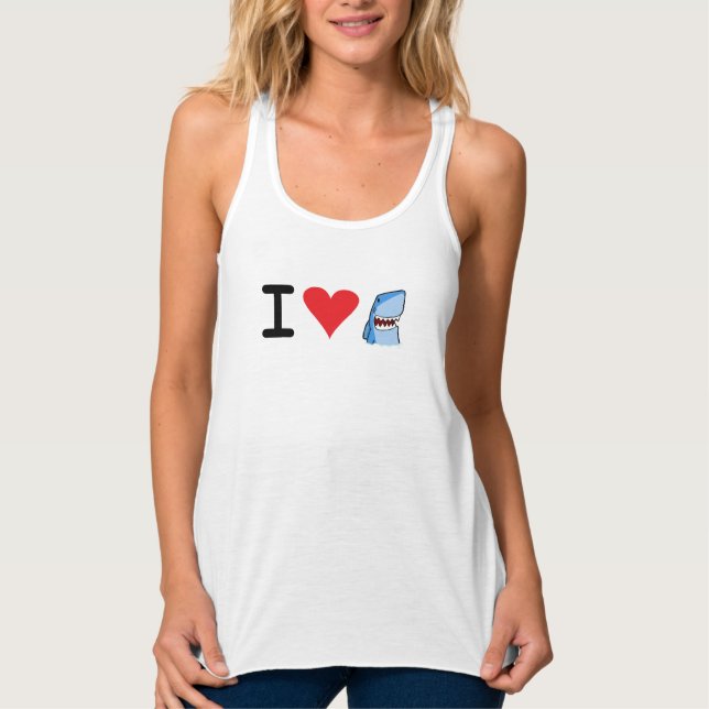 I heart Shaaark t-shirt Singlet (Front)