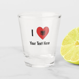 I (Heart Shaped Albanian Flag) Your Text Shot Glass