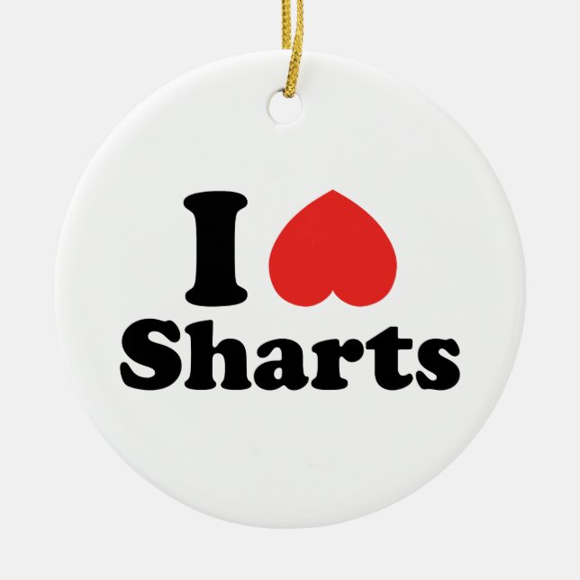 I Heart Sharts Ceramic Tree Decoration (Front)