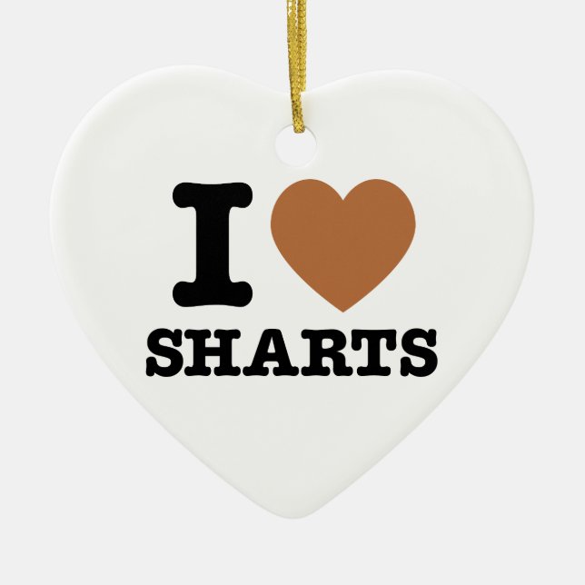 I Heart Sharts Ceramic Tree Decoration (Front)