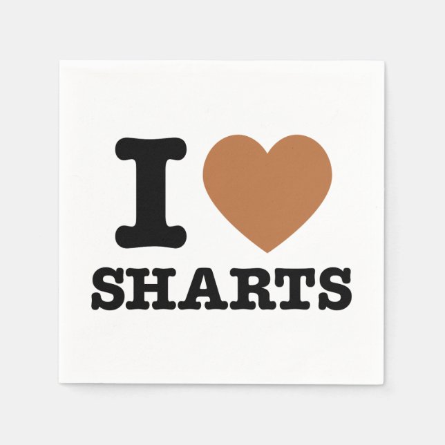 I Heart Sharts Funny Graphic Napkin (Front)