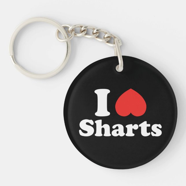 I Heart Sharts Key Ring (Front)