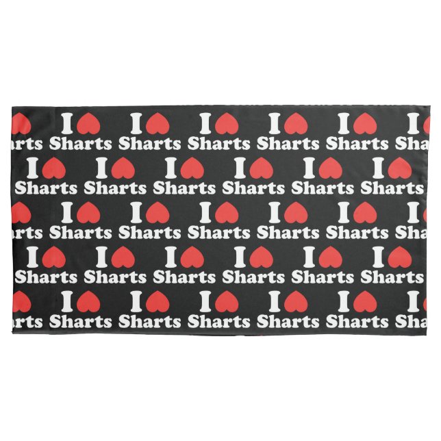 I Heart Sharts Pillowcase (Front-Left)