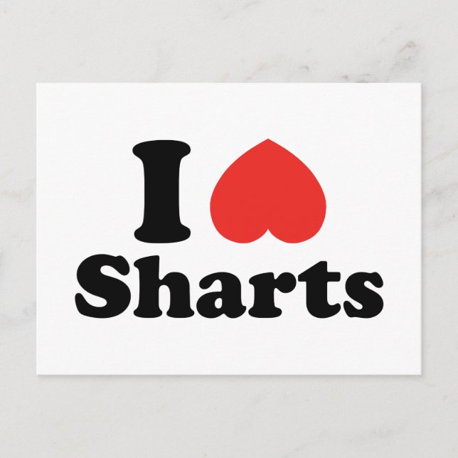 I Heart Sharts Postcard (Front)