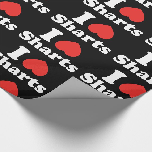 I Heart Sharts Wrapping Paper (Corner)
