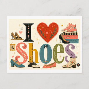 "I [Heart] Shoes" Postcard