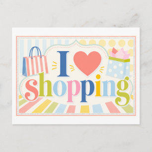 "I [Heart] Shopping" Postcard