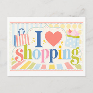 "I [Heart] Shopping" Postcard