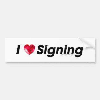 I Heart Signing with a Gem! Bumper Sticker