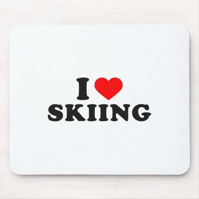I Heart Skiing Love Snow Lover  Mouse Pad (Front)