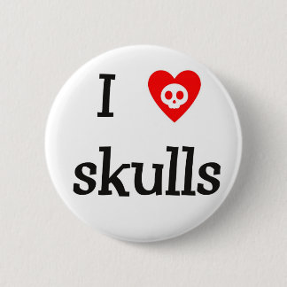 I heart Skulls Button