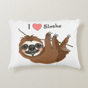 I Heart Sloths Baby Animal Decorative Cushion