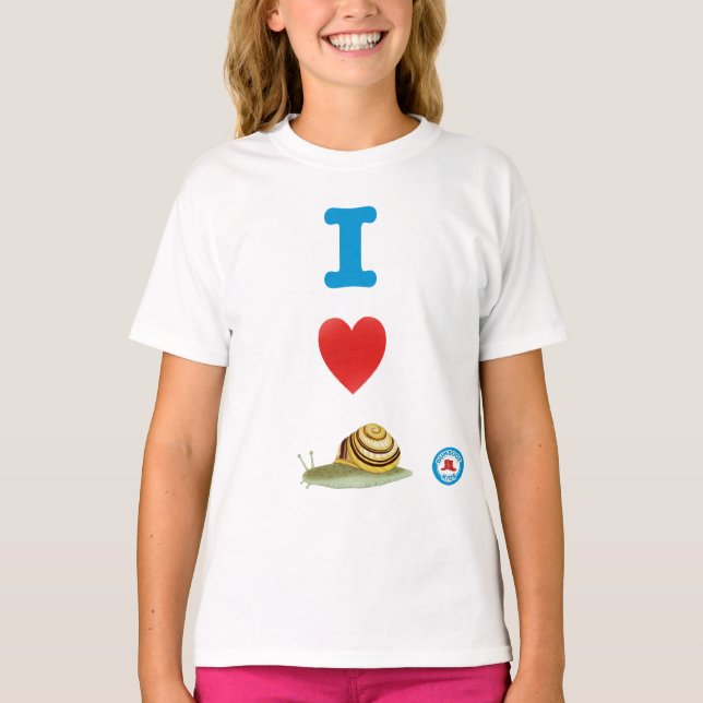 I Heart Snails Girls' T-Shirt (Front)