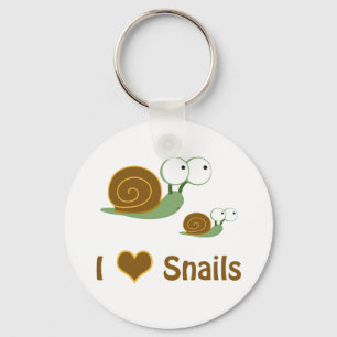 I Heart Snails- two cute snails Key Ring